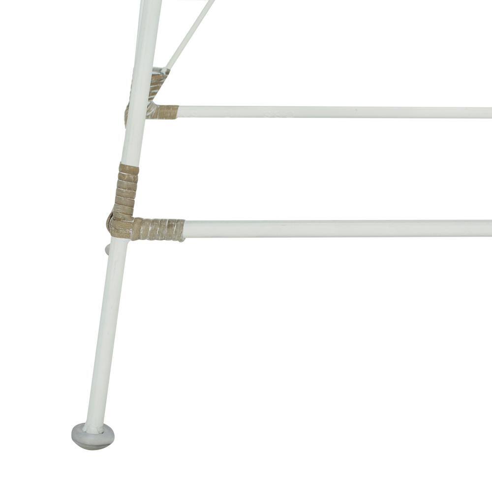 Minerva White Wicker and Metal Counter Stool Set