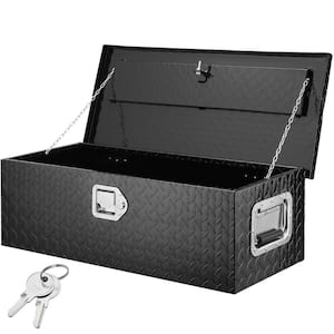 Heavy Duty Aluminum Truck Bed Tool Box, Diamond Plate Tool Box with Side Handle and Lock Keys, Storage Truck Tool Box