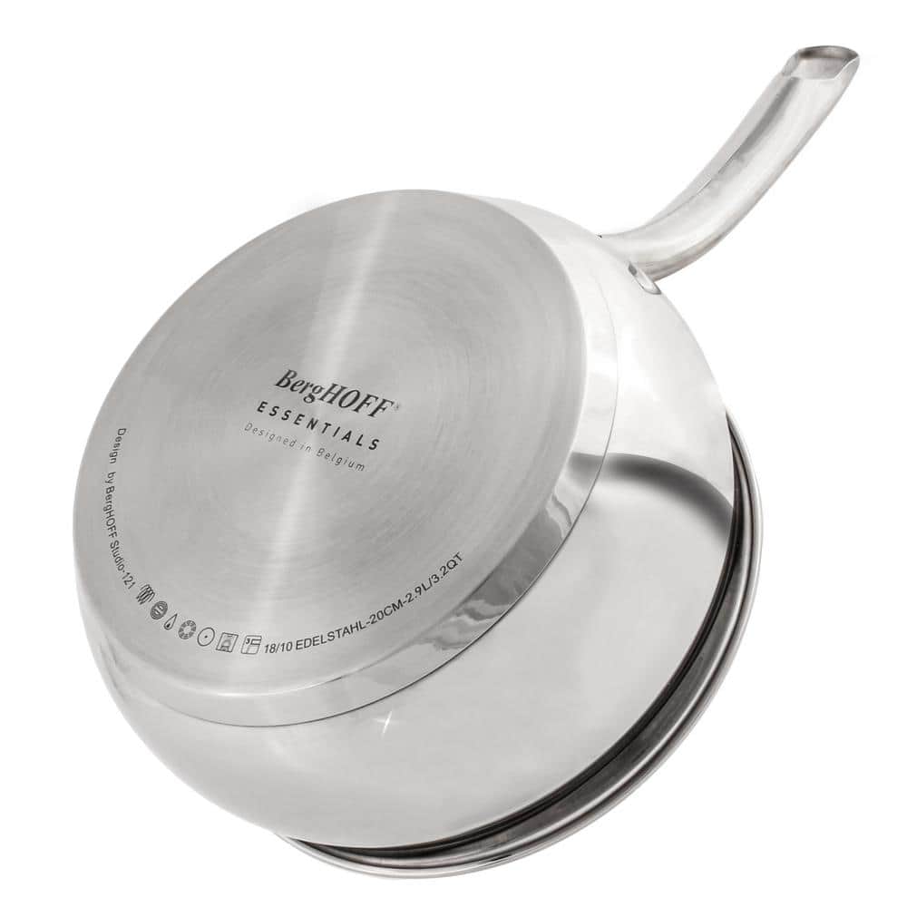 Belly Shape Stainless Steel 4-Piece Skillet and Saucepan Set