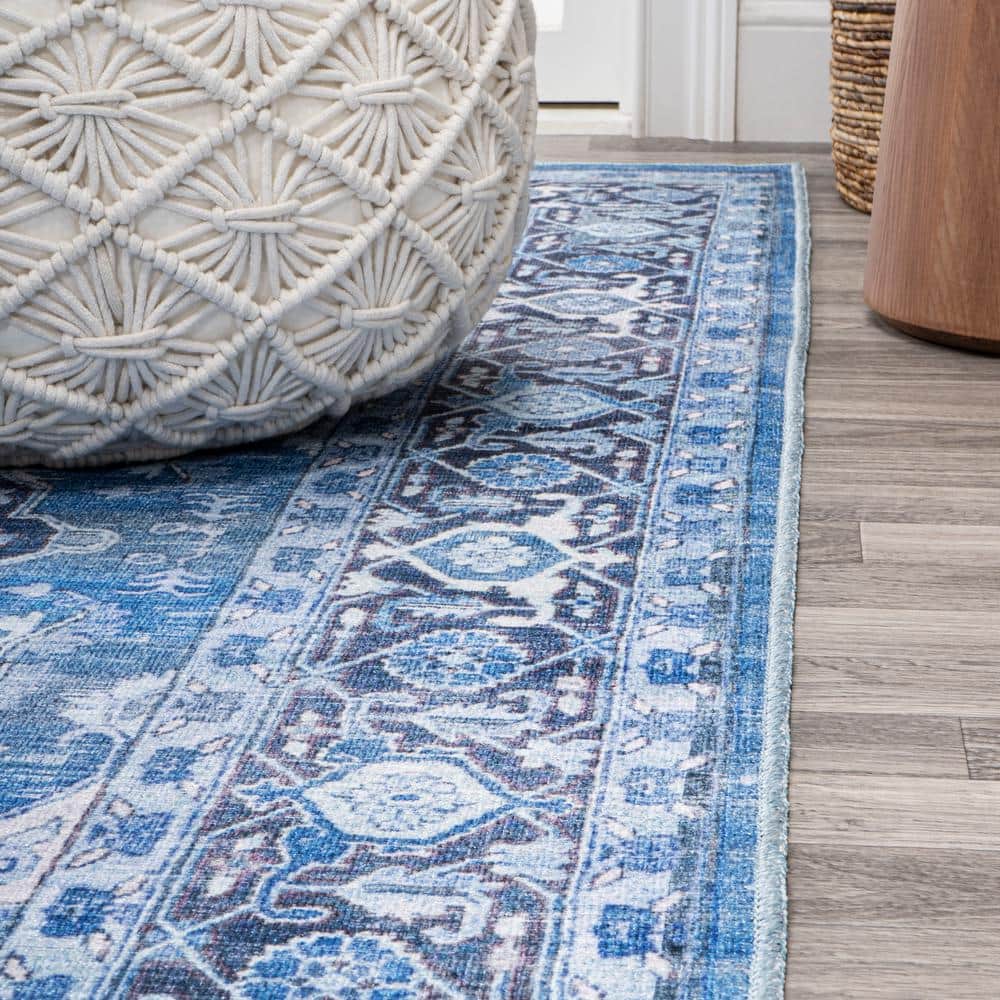 Maris Bohemian Navy Blue Medallion 2x8 Synthetic Runner Rug