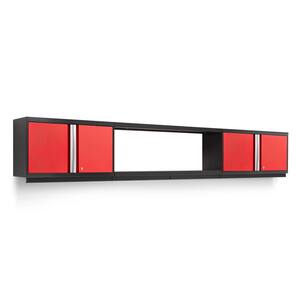 Pro Series 140 in. W x 23.57 in. H x 14 in. D 18-Gauge Steel Cabinet Set in Red (3-Piece)
