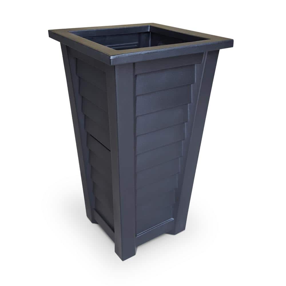 Lakeland Black Self-Watering Tall Plastic Planter, 28"
