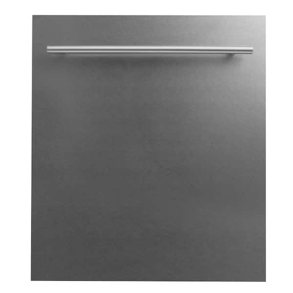 ZLINE Kitchen and Bath 24 in. Top Control Built-In Dishwasher with Satin Stainless Steel Panel and Stainless Steel Tub with Modern Handle