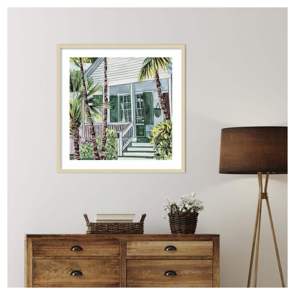 Melissa Wang Palm House I 33" x 33" Natural Wood Framed Wall Art Print
