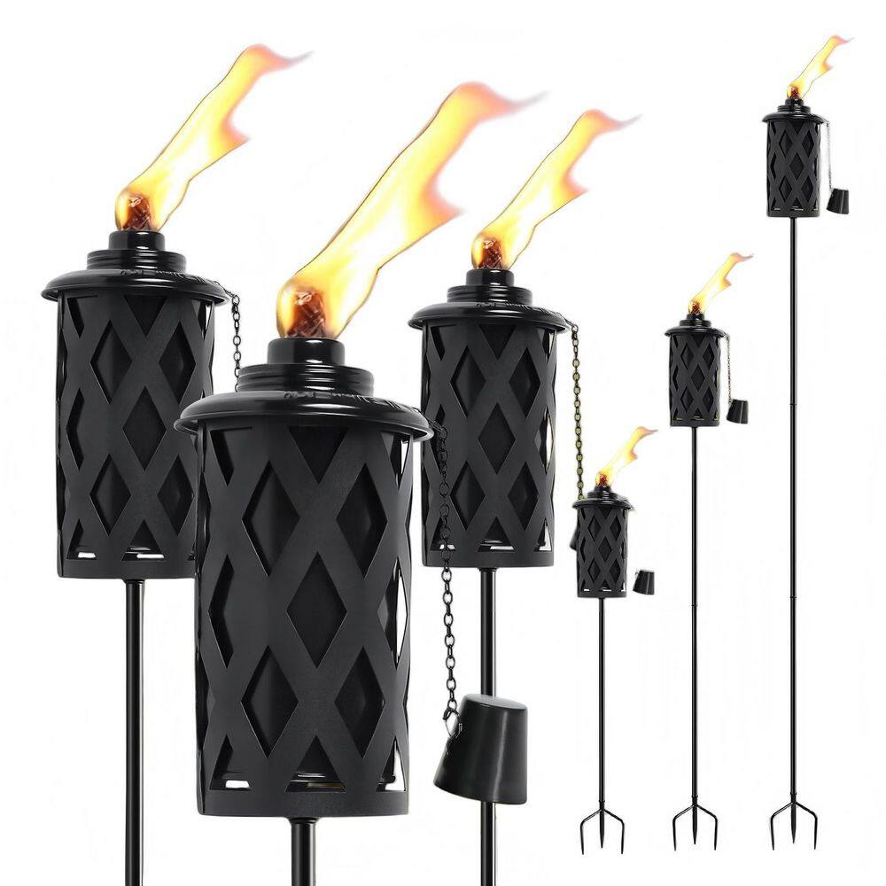 Citronella Torches for Outside Set of 6, Black 16 oz. Metal Garden Torches with 3-Prong Stake, 59 in. Outdoor Torches price history on PriceWatchPro