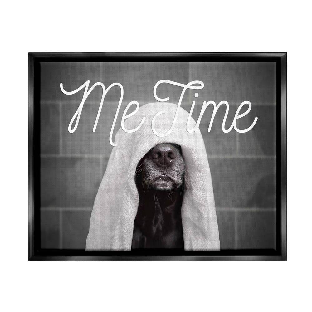 Me Time Pet Dog Bathroom Portrait by Adobe Stock Floater Frame Animal Wall Art Print 31 in. x 25 in. price history on PriceWatchPro