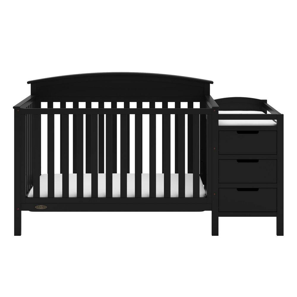 Black Pine 4-in-1 Convertible Crib and Changer