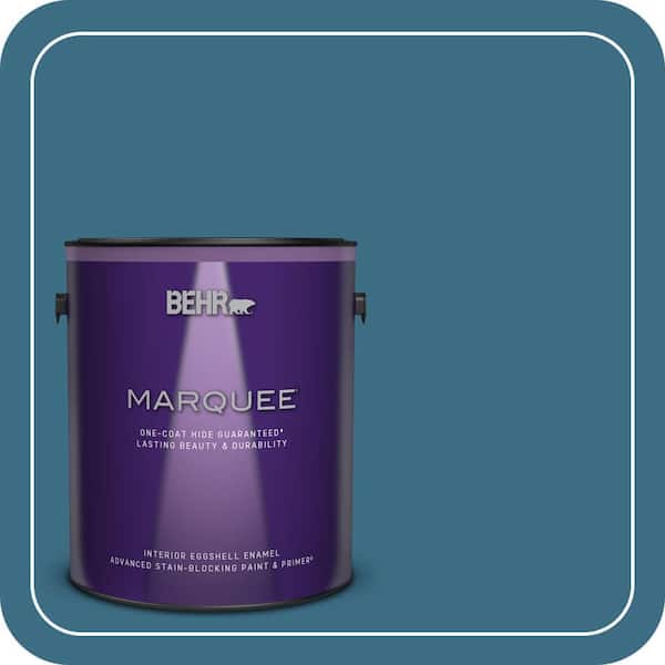 BEHR MARQUEE 1 gal. #S490-6 Bering Wave One-Coat Hide Eggshell Enamel Interior Paint & Primer