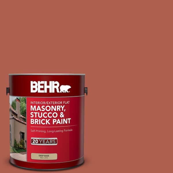 BEHR 1 gal. #BIC-46 Clay Red Flat Interior/Exterior Masonry, Stucco and Brick Paint