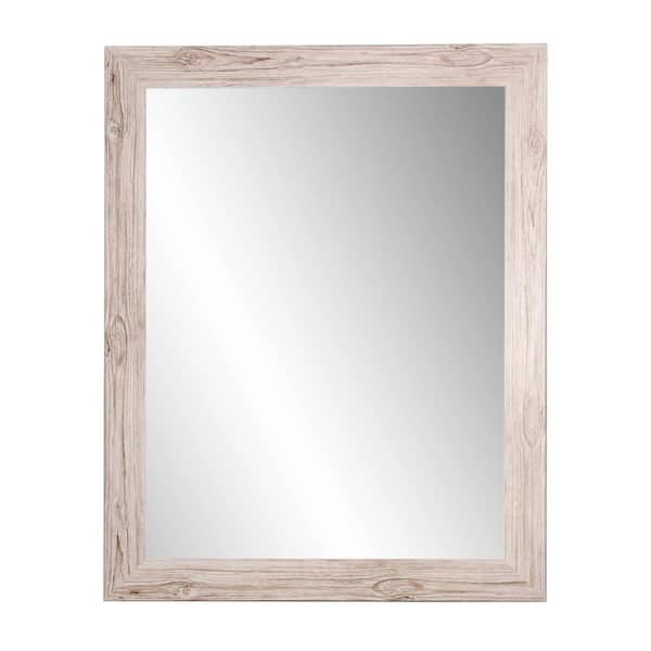 BrandtWorks Medium Rectangle Oyster Cream Modern Mirror (36 in. H x 32 in. W)