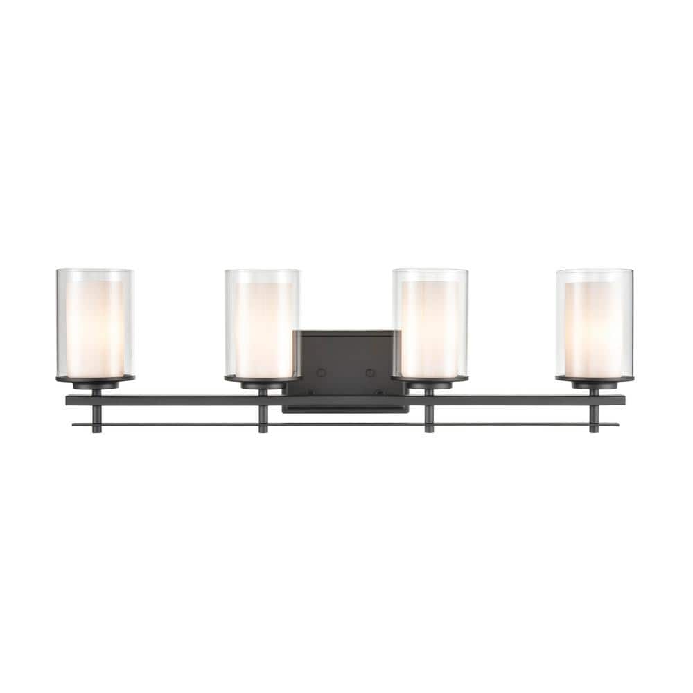 Huderson Matte Black 31" Cylinder Vanity Light Direct Wired