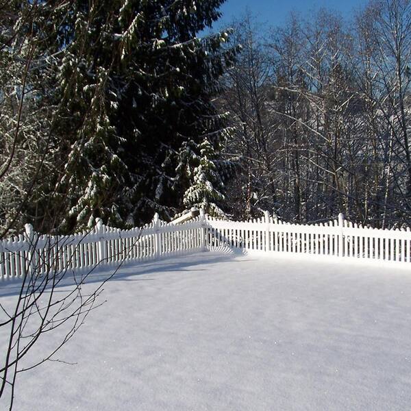Weatherables Ellington 3 ft. H x 8 ft. W Tan Vinyl Picket Fence Panel Kit