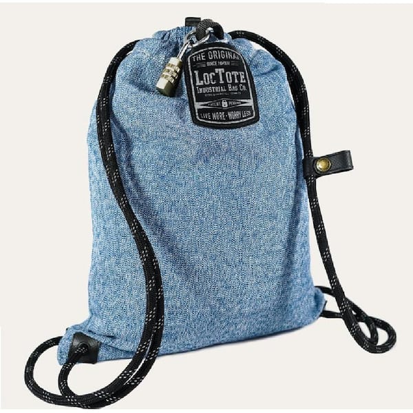 Loctote Flak Sack Sport 18 in. Blue Backpack with Theft Proof Features