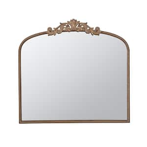 31.2 in. H x 40 in. W Arch Iron Gold Mirror