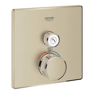 Grohtherm Smart Control Single Function Square Thermostatic Trim with Control Module in Brushed Nickel