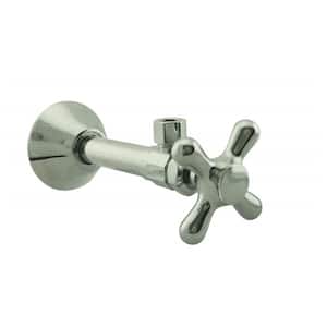 1/2 in. Copper Sweat x 3/8 in. O.D. Compressor Cross Handle Angle Stop, Satin Nickel