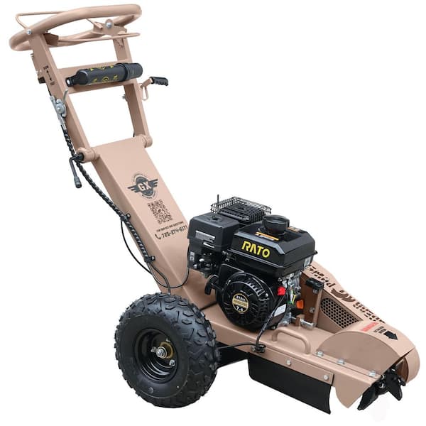 BEARCLAW 7HP Gas Powered Stump Grinder with 6 Tungsten Carbide Cutters and High Torque Rato Engine