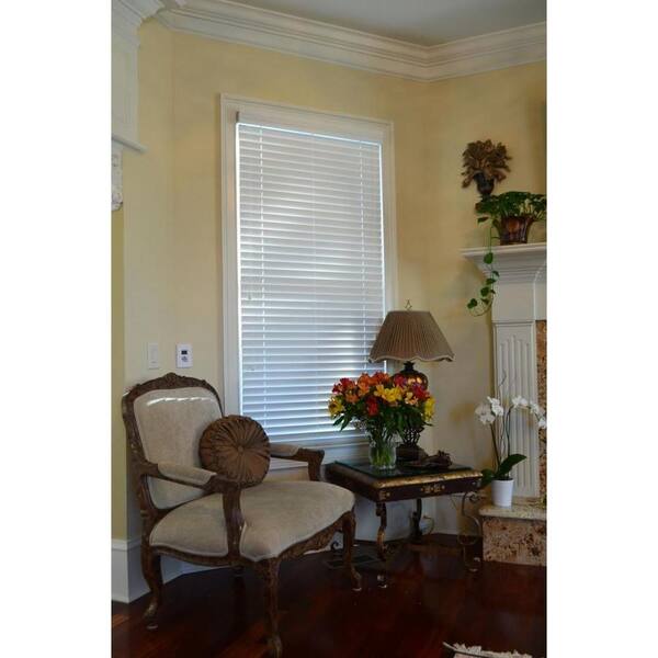 Blinds By Noon Pearl 2 in. Faux Wood Blind - 66.5 in. W x 74 in. L (Actual Size 66 in. W 74 in. L )