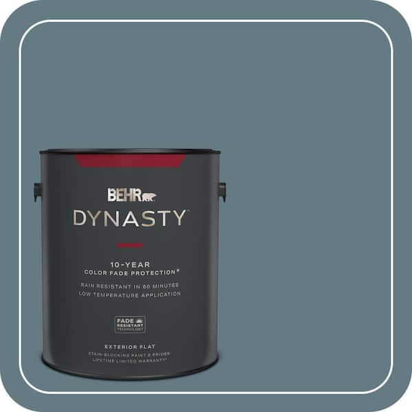 BEHR DYNASTY 1 gal. #540F-5 Smokey Blue Flat Exterior Stain-Blocking Paint & Primer