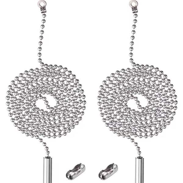 2 Pack Pull Chain String Extension with Connector, 304 Stainless Steel Switch Chain Extender