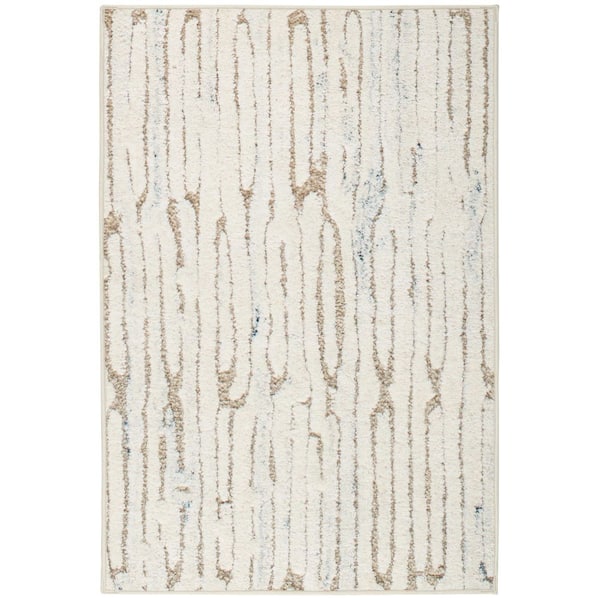DASH & ALBERT Malone Machine Washable Oatmeal 2.6 ft. x 8 ft. Indoor Area Rug