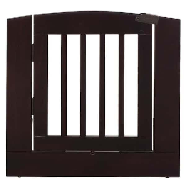 Camaflexi Ruffluv Single Extender Pet Gate Panel with Door - Medium - 24"H - Cappuccino Finish