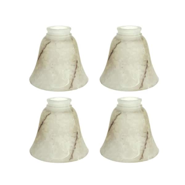 4-3/4 in. Alabaster with Hand Painted Veins Ceiling Fan Replacement Glass Shade (4-Pack)