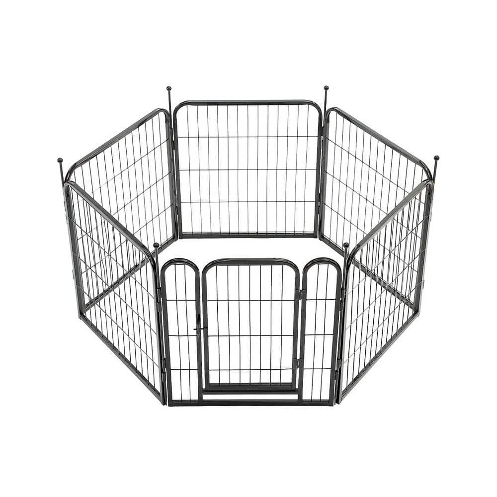 24 in. H Black Metal Garden Fence Pet Fence for Garden and Animals, 6-Panels price history on PriceWatchPro