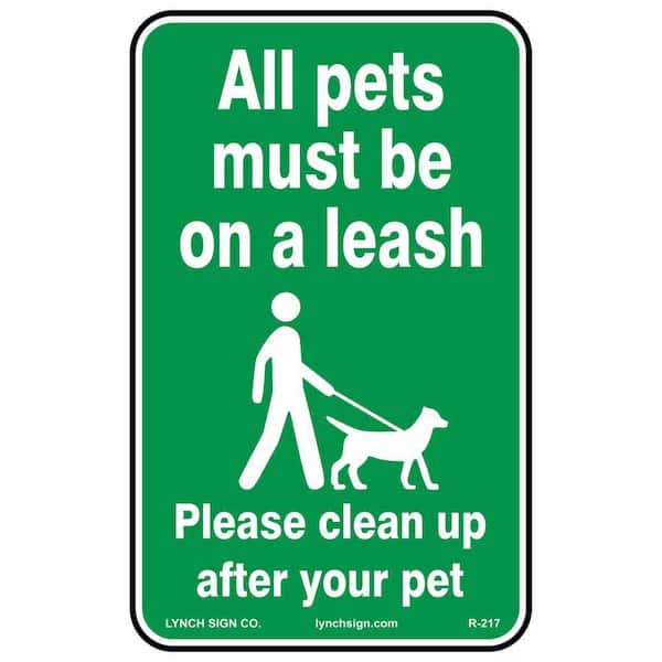 10 in. x 14 in. Pets on Leash Sign Printed on More Durable Thicker Longer Lasting Styrene Plastic