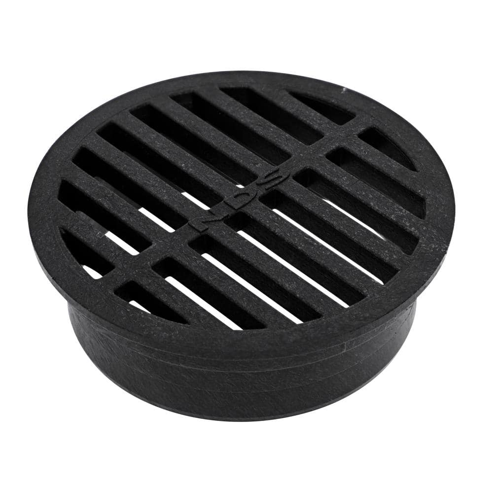 Premium USA Made 4 Inch Grey Outdoor Round Flat Drain Grate Cover - Fits  All 4 Inch Sewer & Drain Pipe/Fittings, Also Fits Triple Wall Pipe 