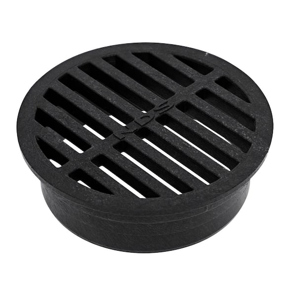 NDS 4 in. Plastic Round Drainage Grate in Black