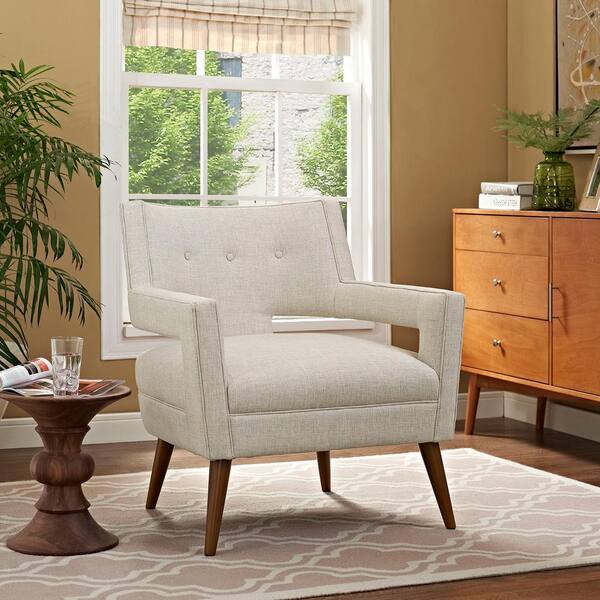 MODWAY Sheer Sand Upholstered Fabric Armchair