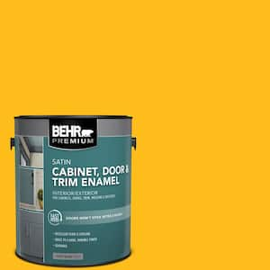 1 gal. #P290-7 Laser Lemon Satin Enamel Interior/Exterior Cabinet, Door & Trim Paint