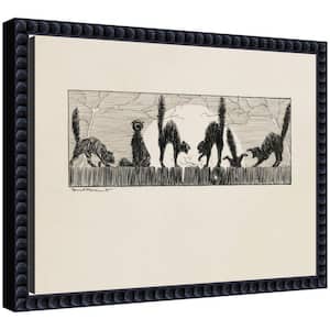 Sylvie ''Black Cats at Night'' by Nostalgia Prints Animals Framed Canvas Art Print 10 in. x 13 in.