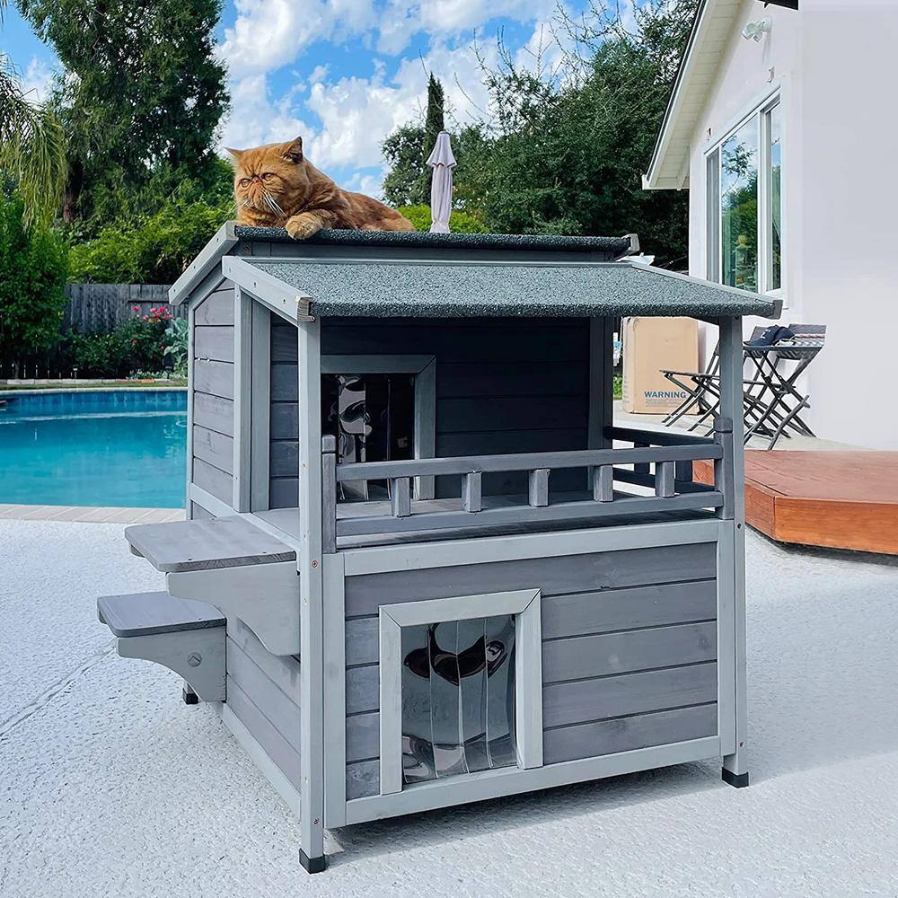 Aivituvin Outdoor Cat House Indoor Wooden Cat House Inner Space 10 9 