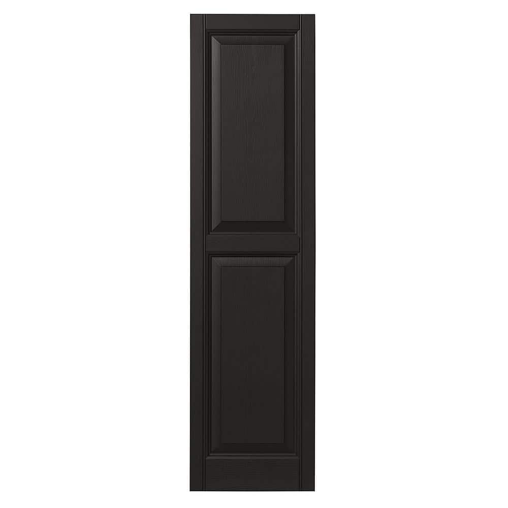 15 in. x 55 in. Raised Panel Polypropylene Shutters Pair in Peppercorn price history on PriceWatchPro