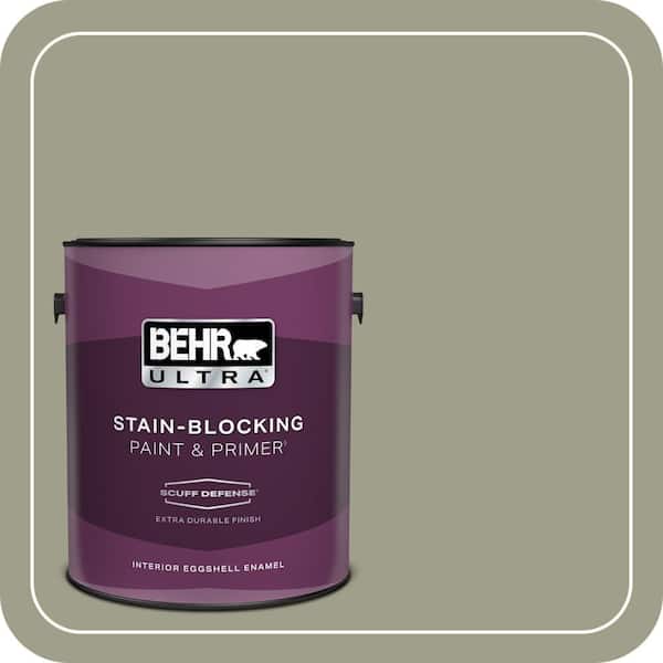 BEHR ULTRA 1 gal. #BXC-82 Potting Moss Extra Durable Eggshell Enamel Interior Paint & Primer