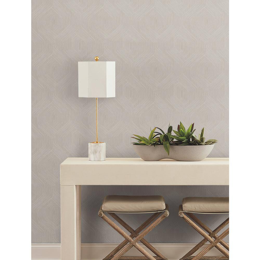 Taupe Non-Pasted Washable Geometric Wallpaper
