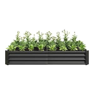 70.87 in. L x 35.83 in. W x 11.81 in. H Black Metal Rectangular Outdoor Raised Garden Bed Planter Box (1-Pack)