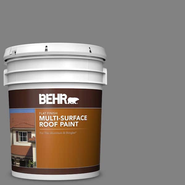 5 gal. #RP-34D Deep Gray Flat Multi-Surface Exterior Roof Paint