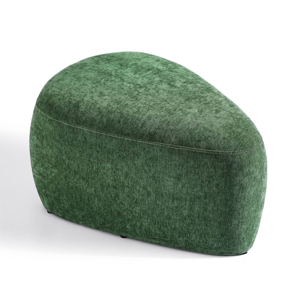 27 in. Wide Modern Green Cheese Block Design Cotton Home Triangle Cocktail Ottoman(Set of 1)