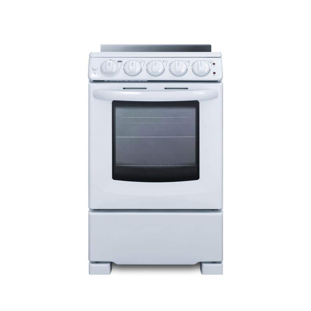 Summit 20" White Electric Built-In Range with 4 Burners