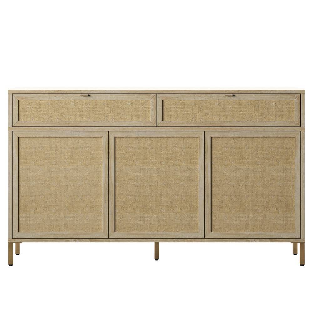 Twin Star Home 52" Sideboard with Drawers and Linen-style Accents