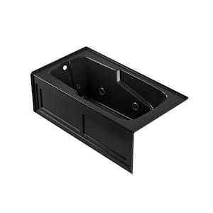 Cetra 60 in. x 32 in. Whirlpool Bathtub with Left Drain in Black