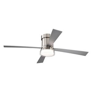 48 in. Indoor Nickel Integrated LED Fandelier Flush Mount and Hang Ceiling Fan with Remote Control