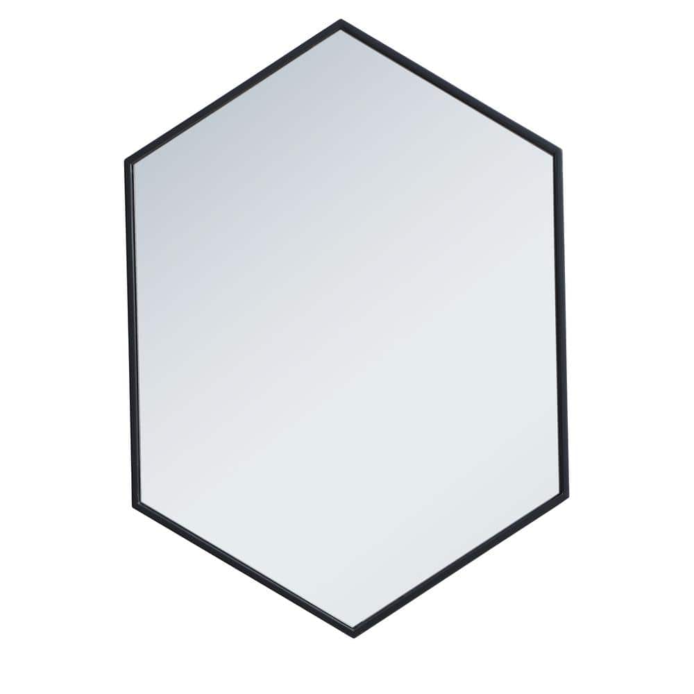 Medium Irregular Black Modern Mirror (34 in. H x 24 in. W)