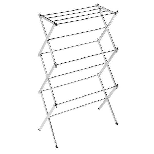 Honey-Can-Do 41.5 in. H x 22.5 in. L x 15 in. W Commercial Chrome Accordion Drying Rack 18-Linear Feet