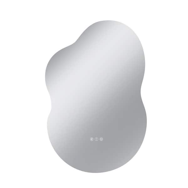 24 in. W x 36 in. H Irregular Frameless Anti-Fog LED Light Wall Bathroom Vanity Mirror in Bright White