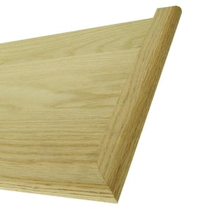 Stair Parts 48 in. x 11-1/2 in. x 1 in. Unfinished Red Oak Reversible Return Plain Cut Engineered Stair Tread
