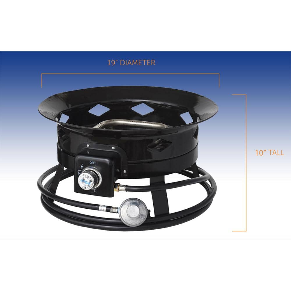 Flame King 19-Inch Black Portable Gas Fire Pit
